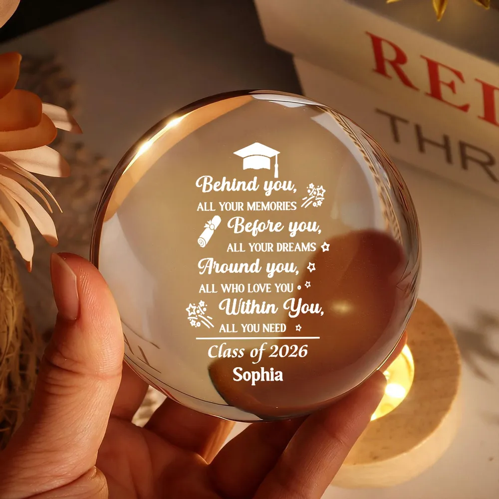 Behind You Before You Quote 1-Color K5 Globe Lamp, Personalized Graduation Night Light, Heartwarming Unique Gift for Son or Daughter - Image 4