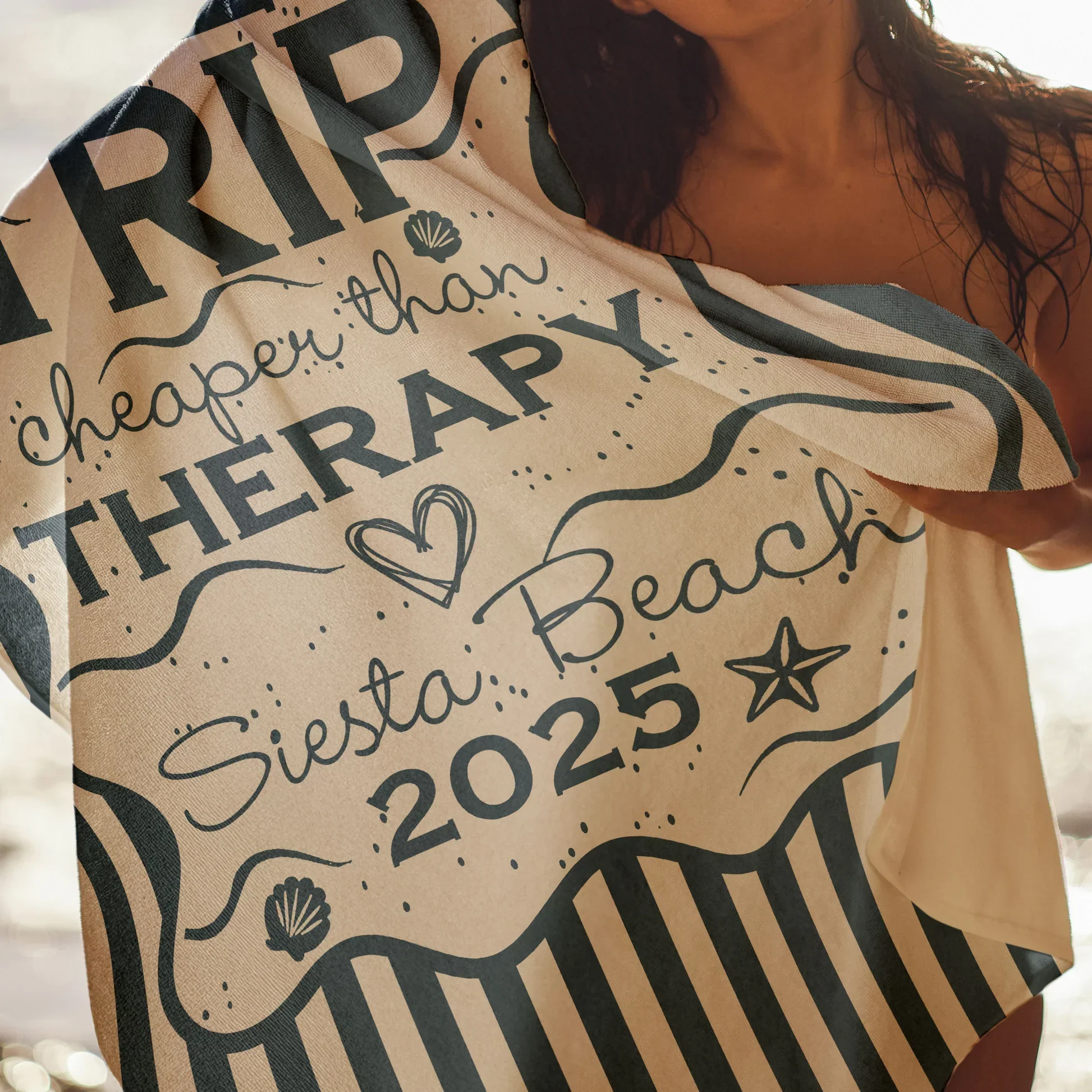 Personalized Girls Trip Beach Towel, Custom Besties Trip Design for Beach Days, Unique Colorful Gift for Friends - Image 5