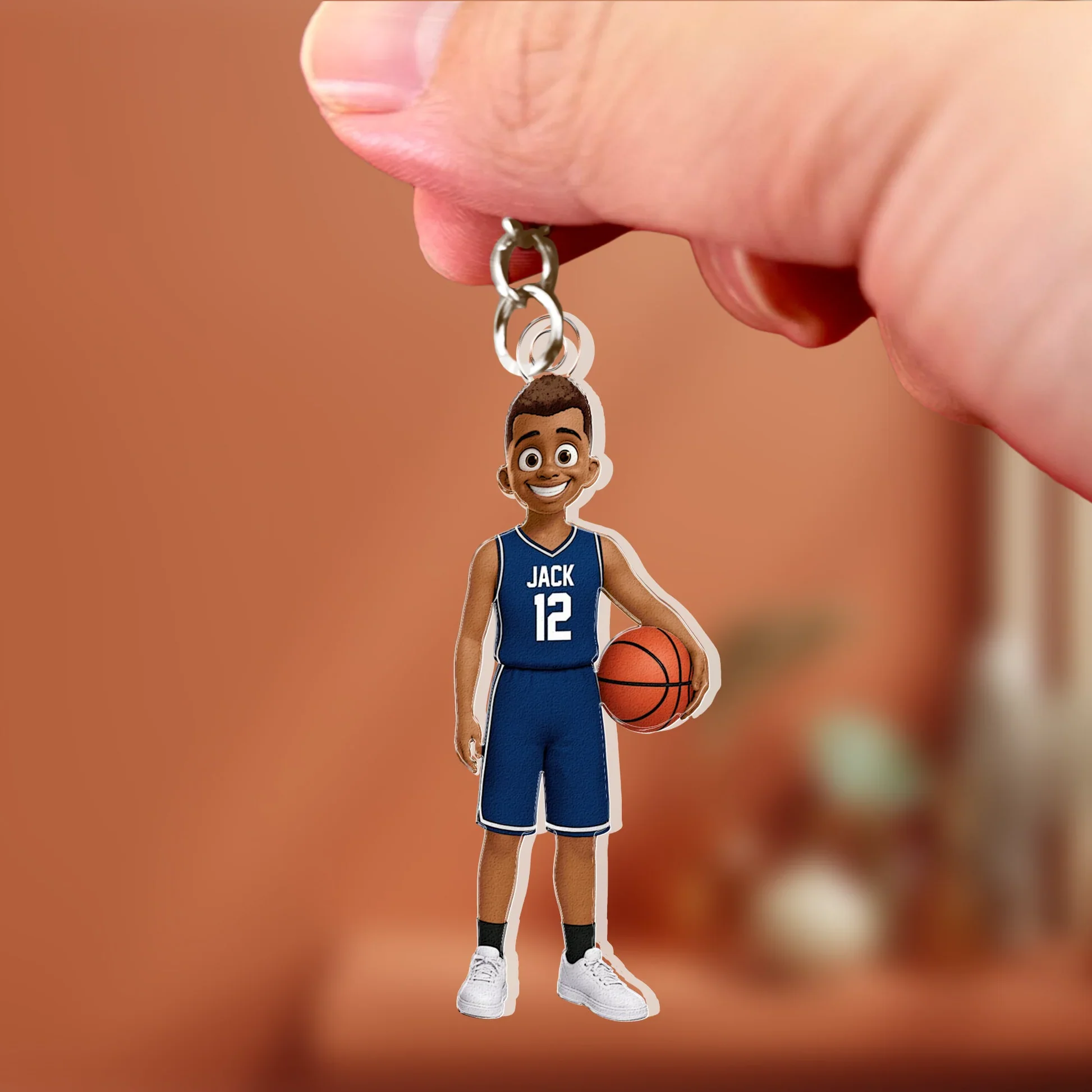 Personalized Basketball Player Acrylic Keychain Cute Team Style Charm, Unique Gift for Sports Fans - Image 3