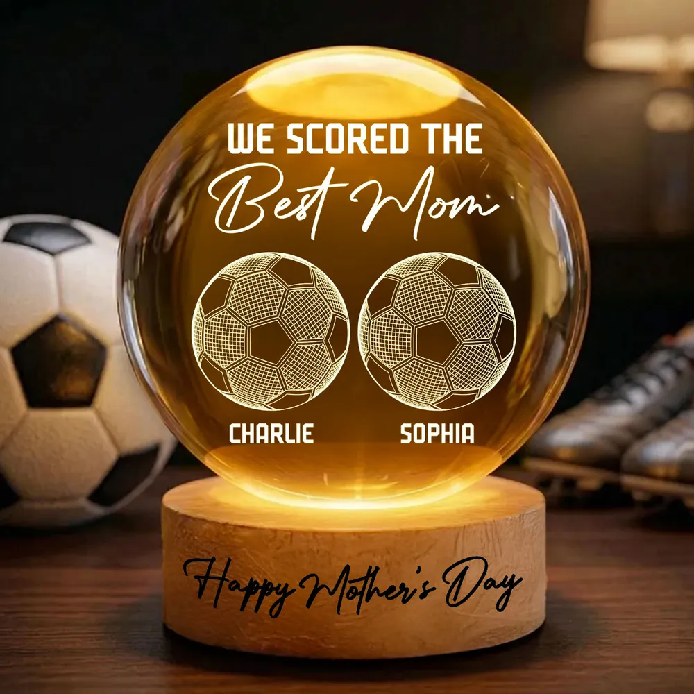Globe Lamp Soccer Mom Gift with Warm Light and Personalized Look for Desk or Nightstand Unique Creative Gift - Image 3