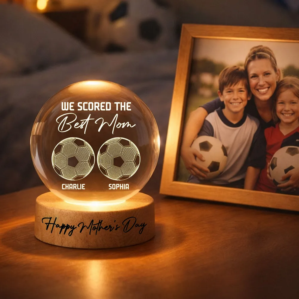 Globe Lamp Soccer Mom Gift with Warm Light and Personalized Look for Desk or Nightstand Unique Creative Gift - Image 7