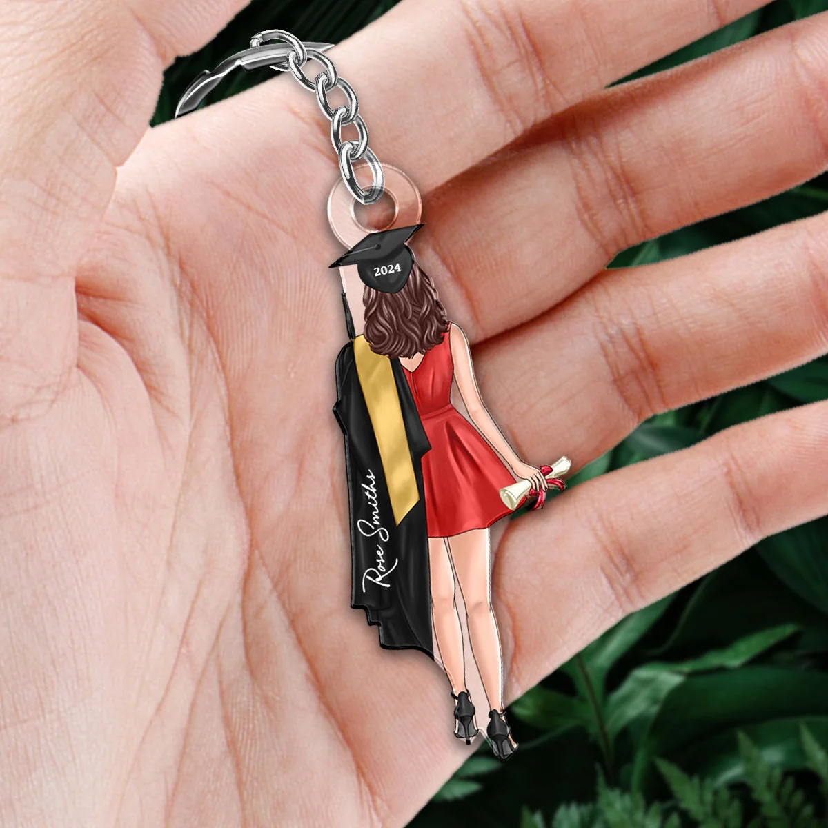 Personalized Graduation Girl Acrylic Keychain Cute Charm for Daily Use - Unique Gift for Her - Image 5