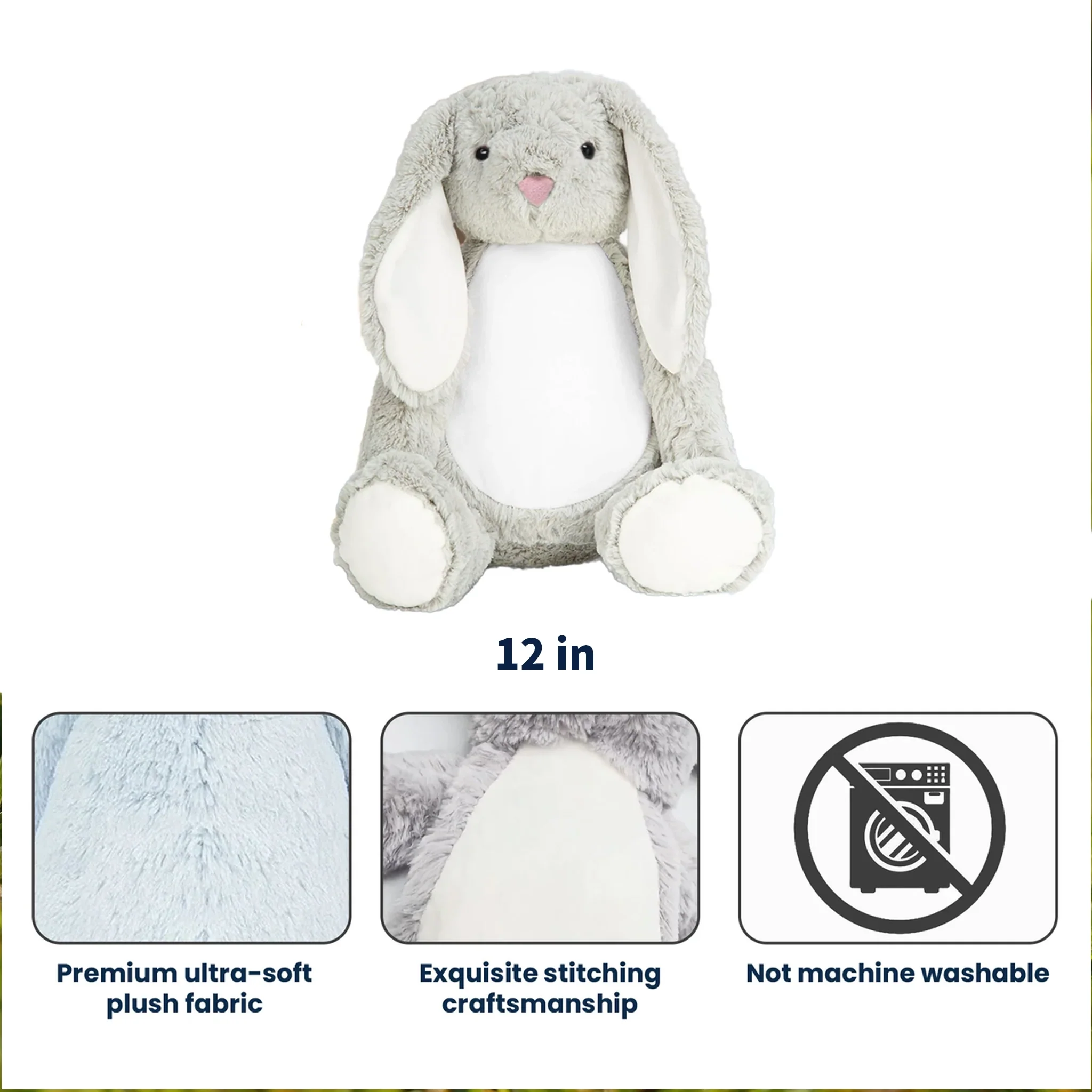 Personalized Plush Bunny Baby Announcement Gift, Pink It's a Girl Design, Unique Surprise Gift for Grandma & Grandpa - Image 4