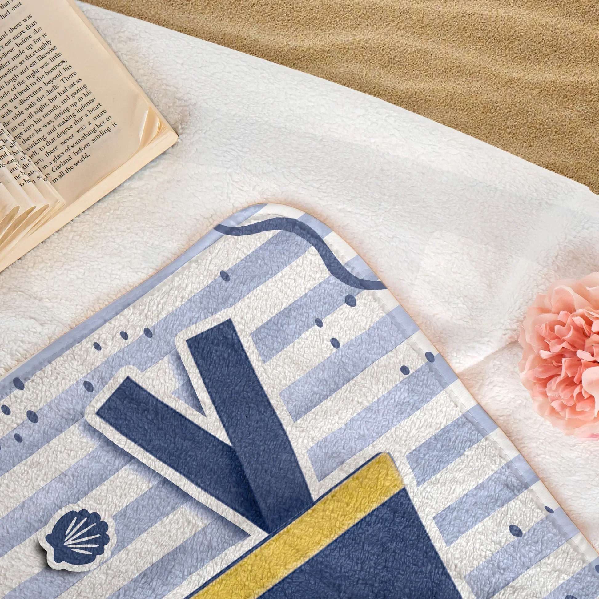 Personalized Beach Towel with Custom School Pennant Design for Poolside Days, A Unique Graduation Gift - Image 4