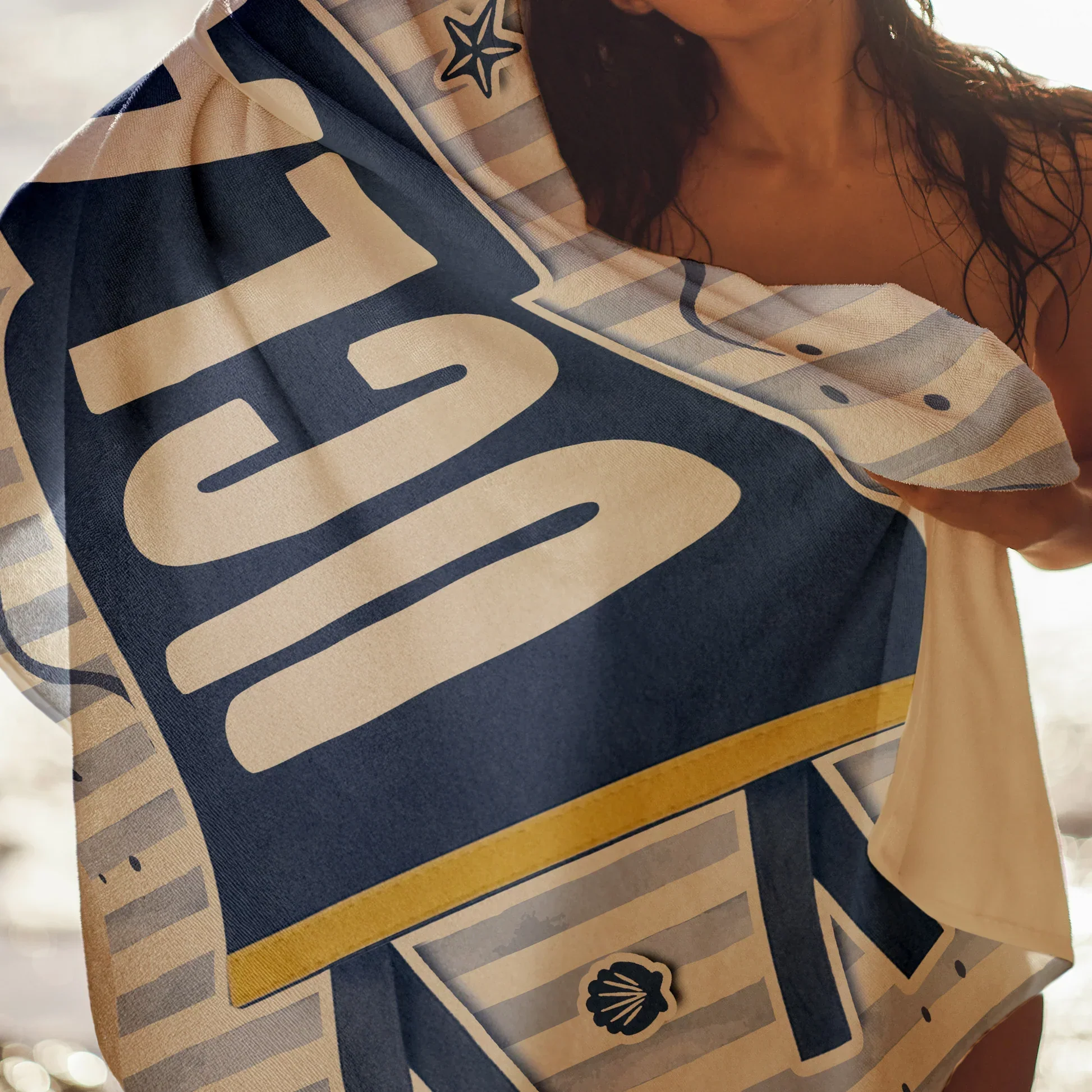 Personalized Beach Towel with Custom School Pennant Design for Poolside Days, A Unique Graduation Gift - Image 5
