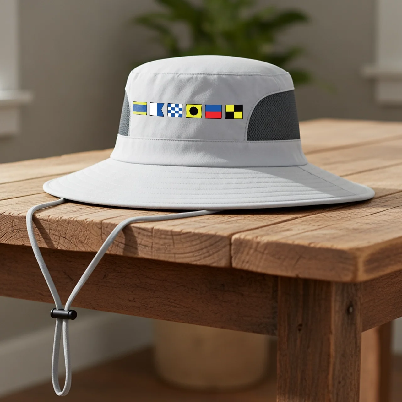 Personalized Wide Brim Sun Hat with Nautical Flag Patch for Beach & Travel - Unique Gift for Outdoor Lovers - Image 5