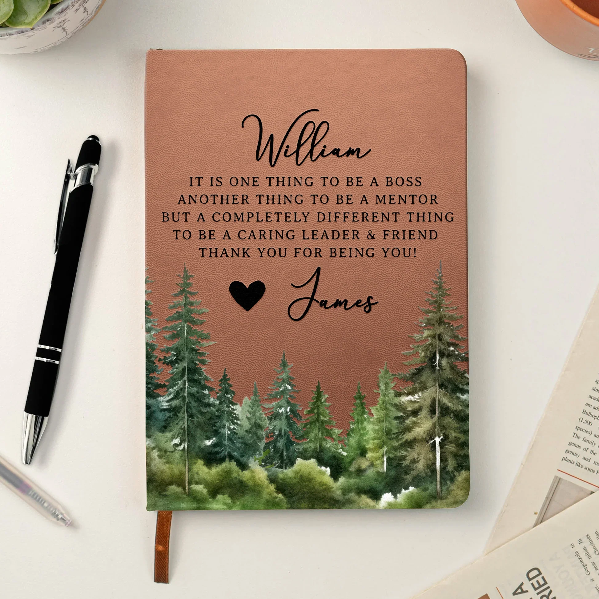 Leather Journal Personalized Appreciation Gift - It Takes A Village Style Thank You Quote for Teacher or Team, Heartwarming Unique Gift - Image 5