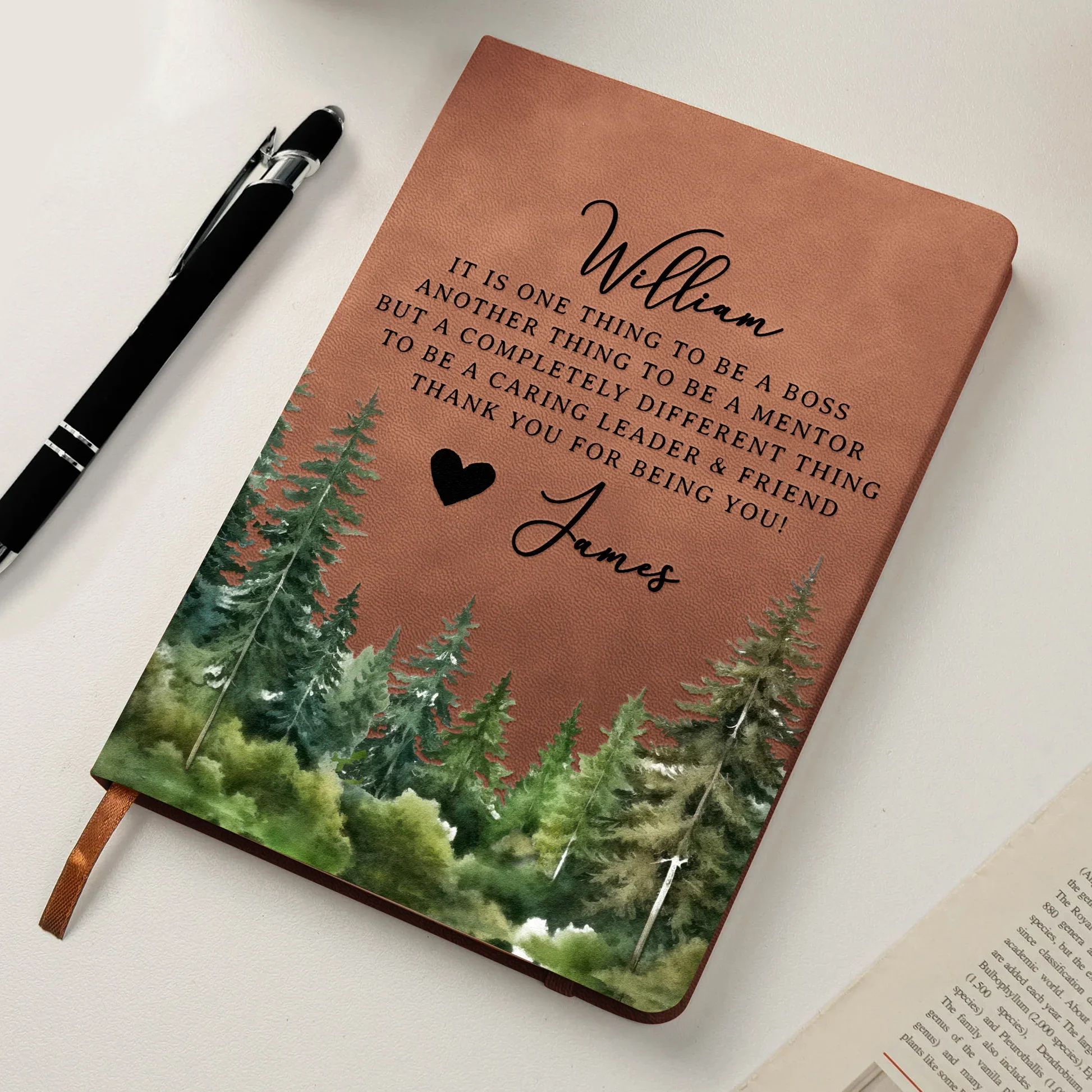 Leather Journal Personalized Appreciation Gift - It Takes A Village Style Thank You Quote for Teacher or Team, Heartwarming Unique Gift - Image 7