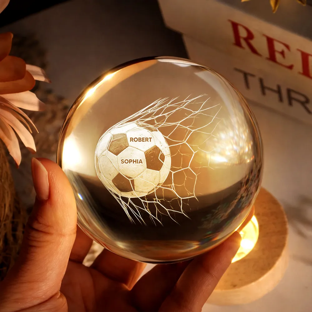 Globe Lamp Soccer Crystal Ball Night Light, Warm Glow Goal Scene, Unique Gift for Best Dad - Image 7