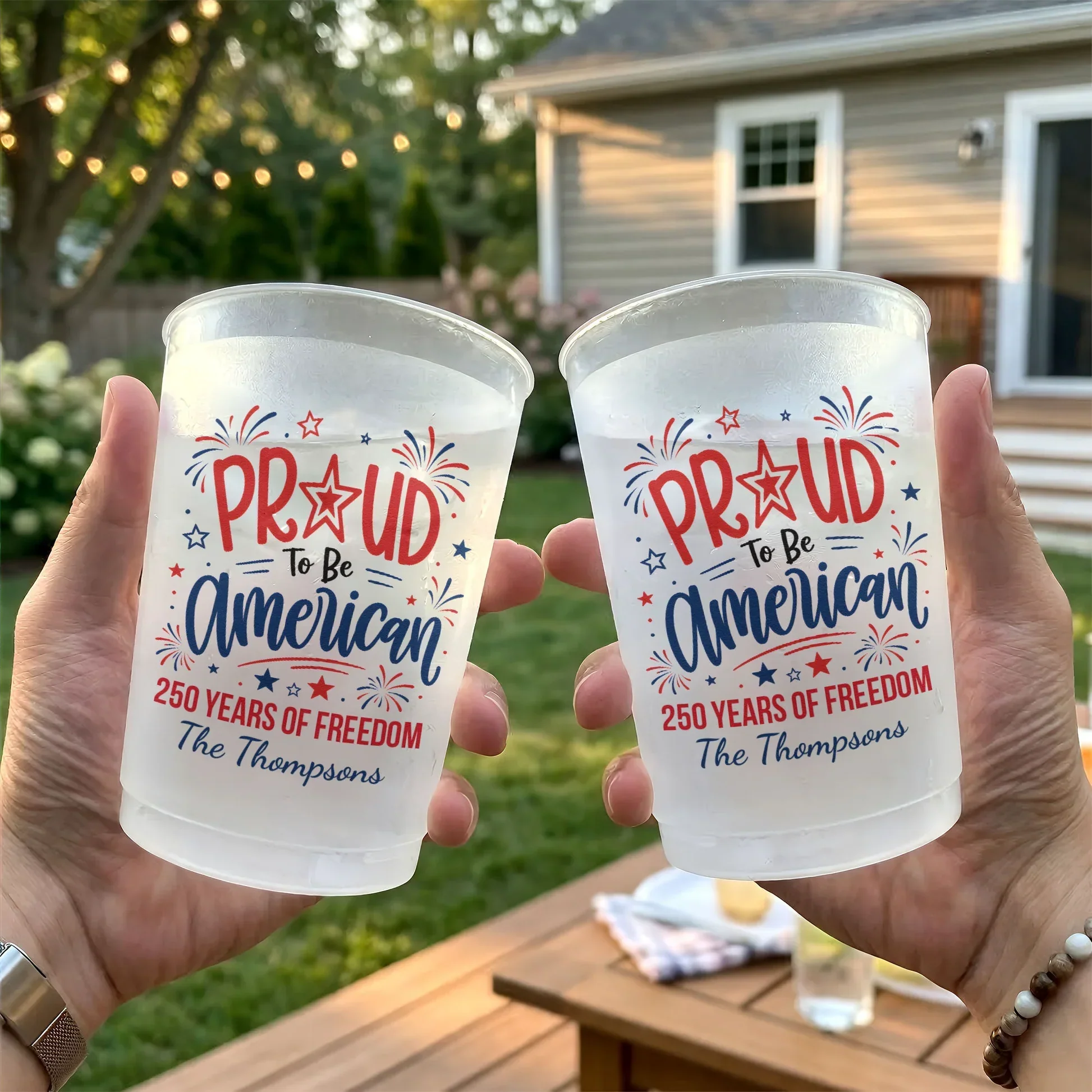 Personalized Let Freedom Ring Frosted Plastic Cup for 4th of July BBQs - Unique Patriotic Gift - Image 6