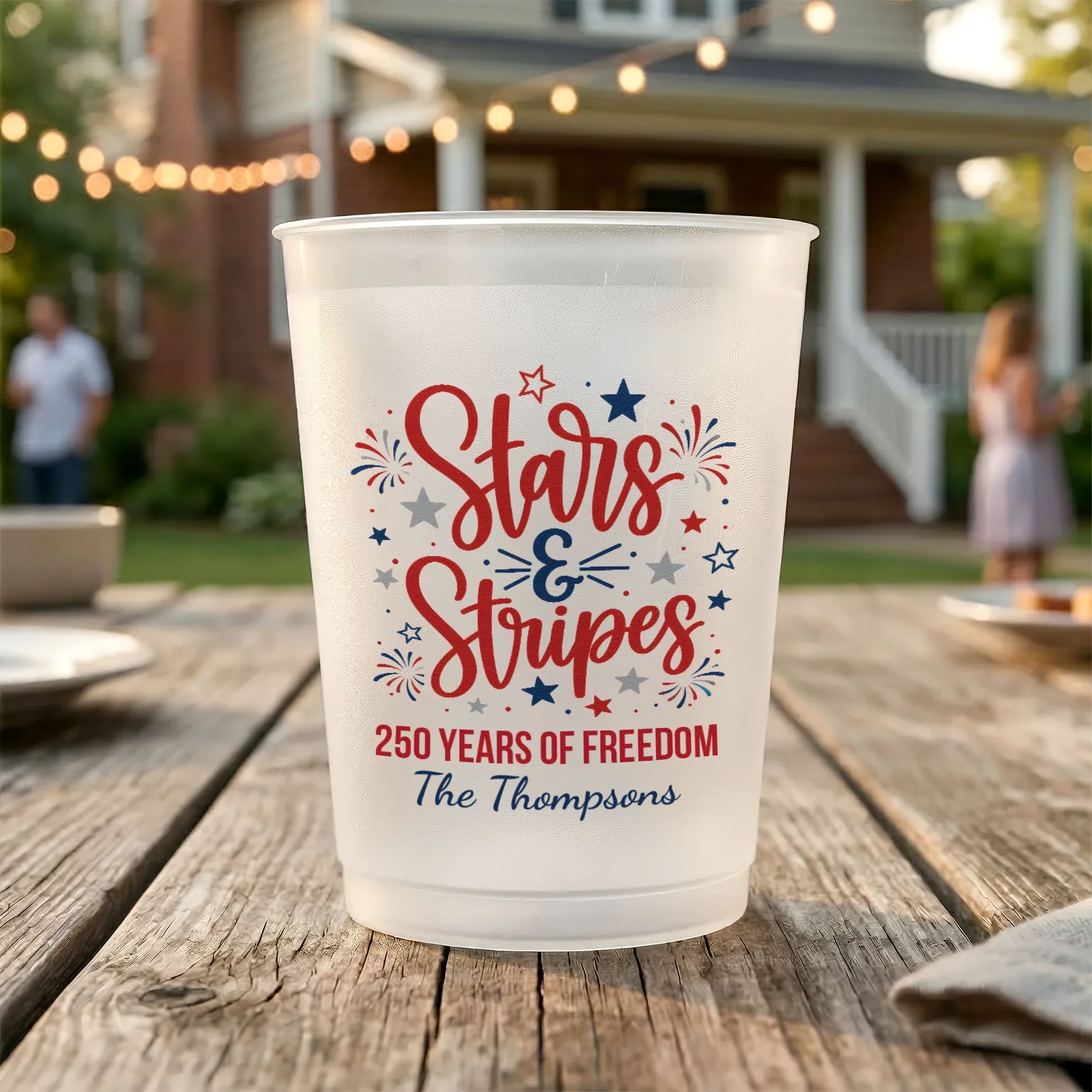Personalized Let Freedom Ring Frosted Plastic Cup for 4th of July BBQs - Unique Patriotic Gift - Image 7