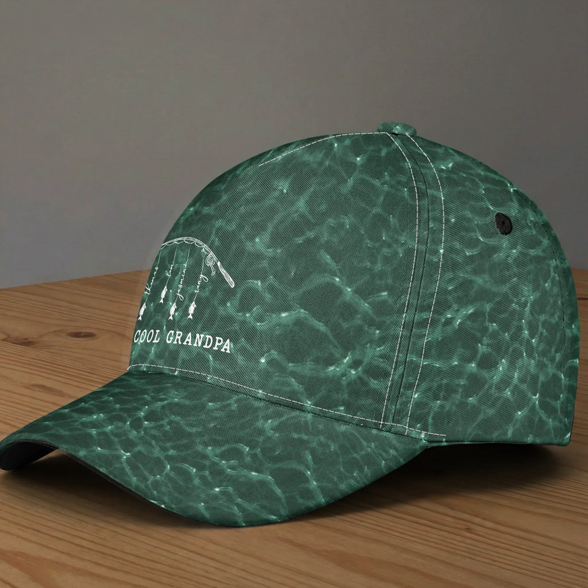 Personalized Reel Cool Grandpa Classic Cap, Fishing Rod Graphic, Unique Gift for Grandpa for Lake Days and Everyday Wear - Image 4