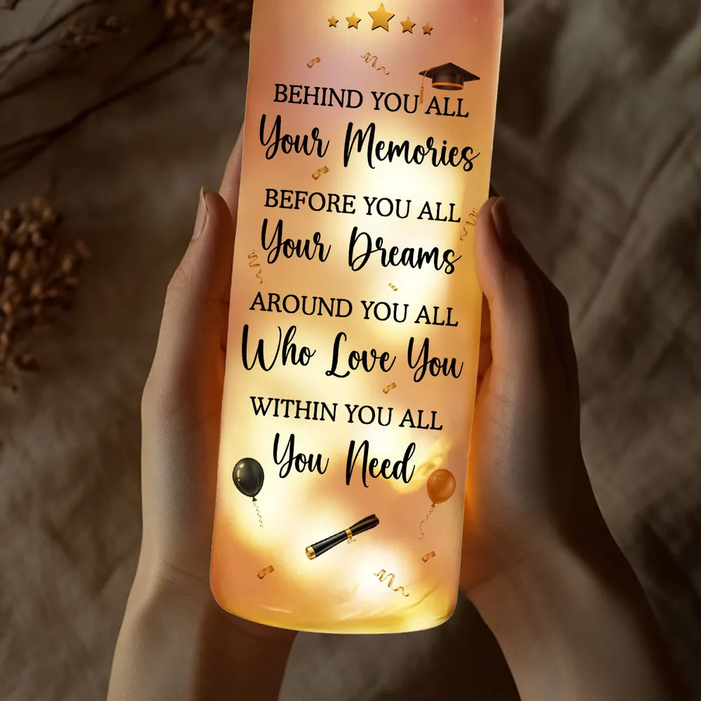 Unique Personalized Bottle Lamp, Standing Graduate Design, Warm Glow Gift for Her Graduation - Image 3