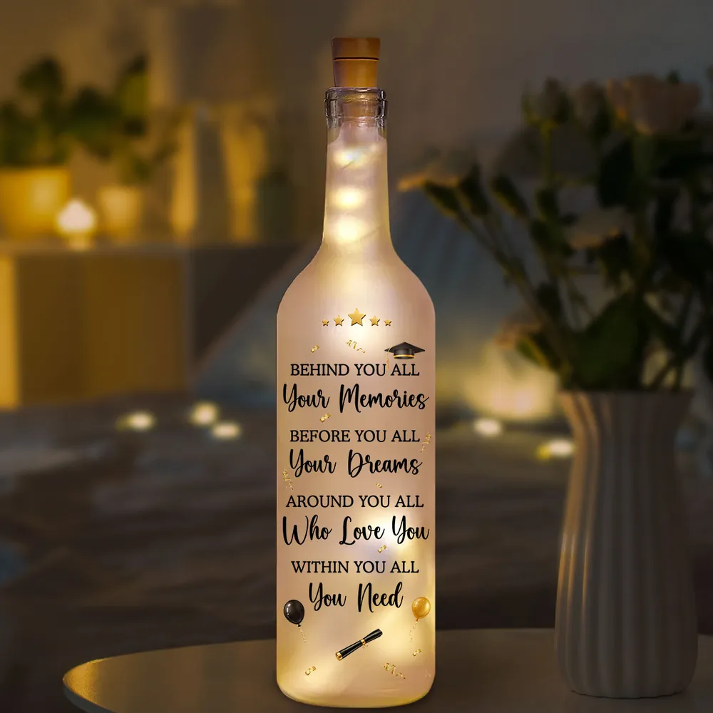 Unique Personalized Bottle Lamp, Standing Graduate Design, Warm Glow Gift for Her Graduation - Image 6