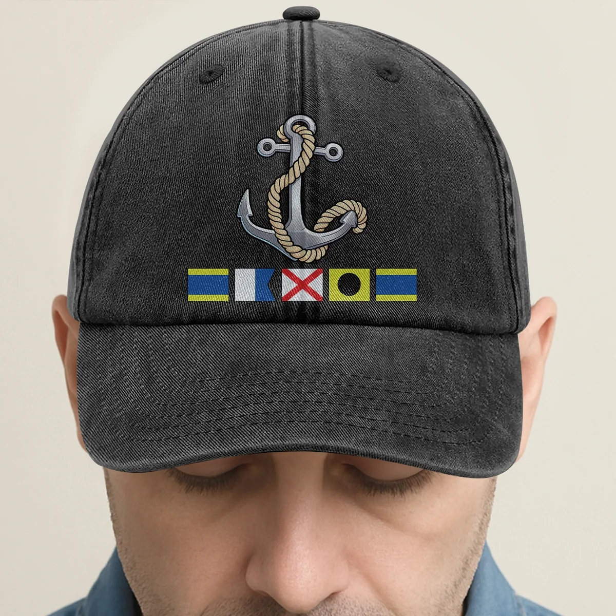Custom Nautical Flag Tee with Personalized Anchor Back Print - Unique Coastal Gift - Image 5