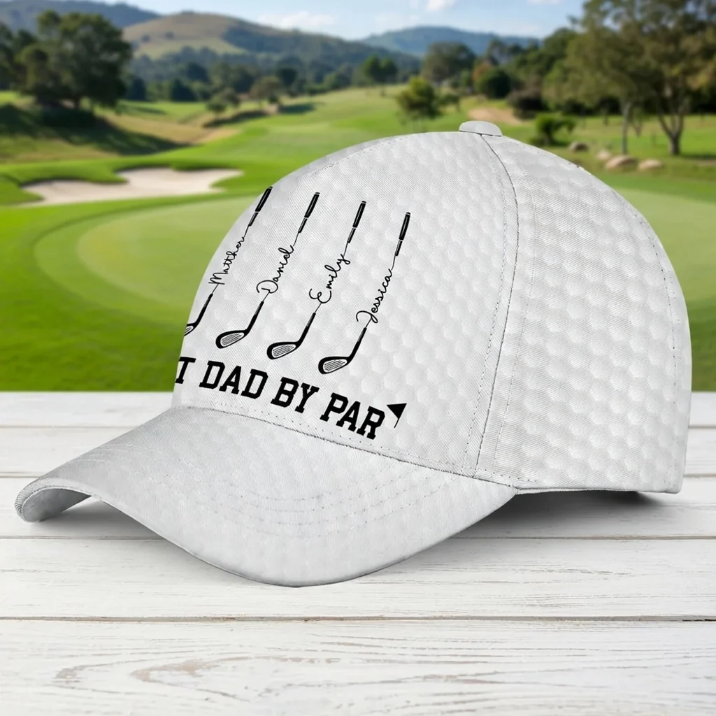 Best Dad By Par Classic Cap, Personalized Golf Club Design, Unique Gift for Dad's Outdoor Days - Image 4