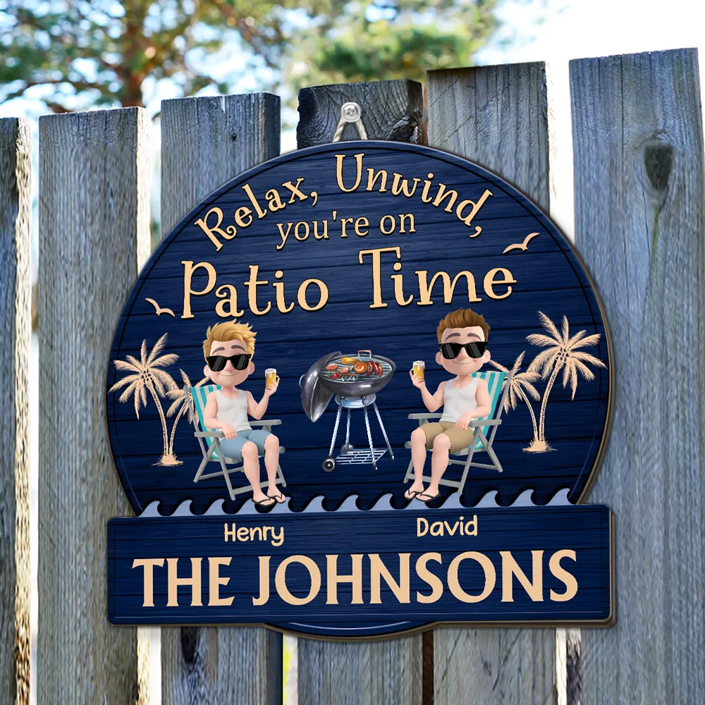 Relax, Unwind Patio Time Wooden Sign, Custom Tropical Grill Decor, Creative Gift for Homeowners - Image 7