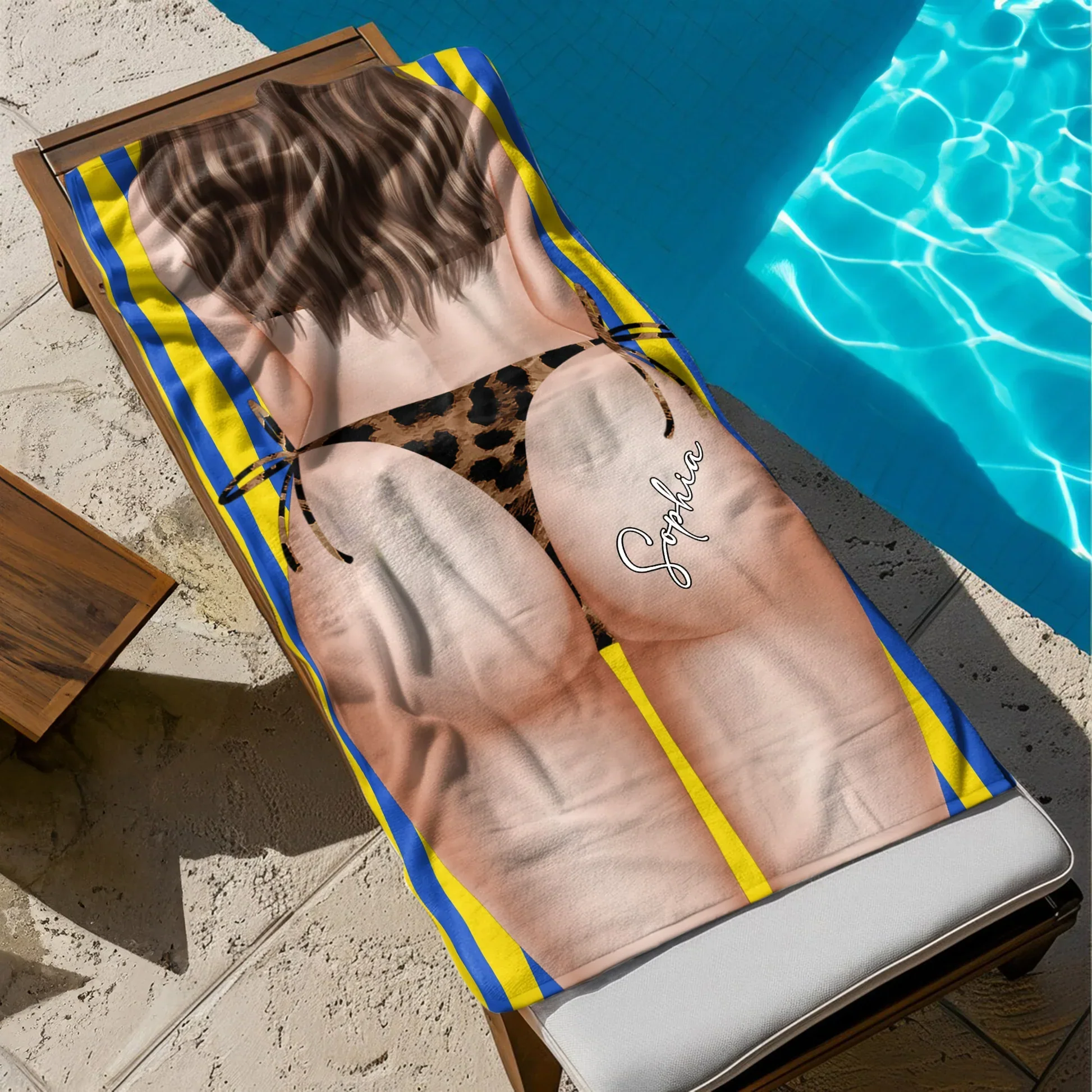 Personalized Beach Towel, Funny Big Butt Illusion for Girls Beach Trip, Unique Creative Gift - Image 4