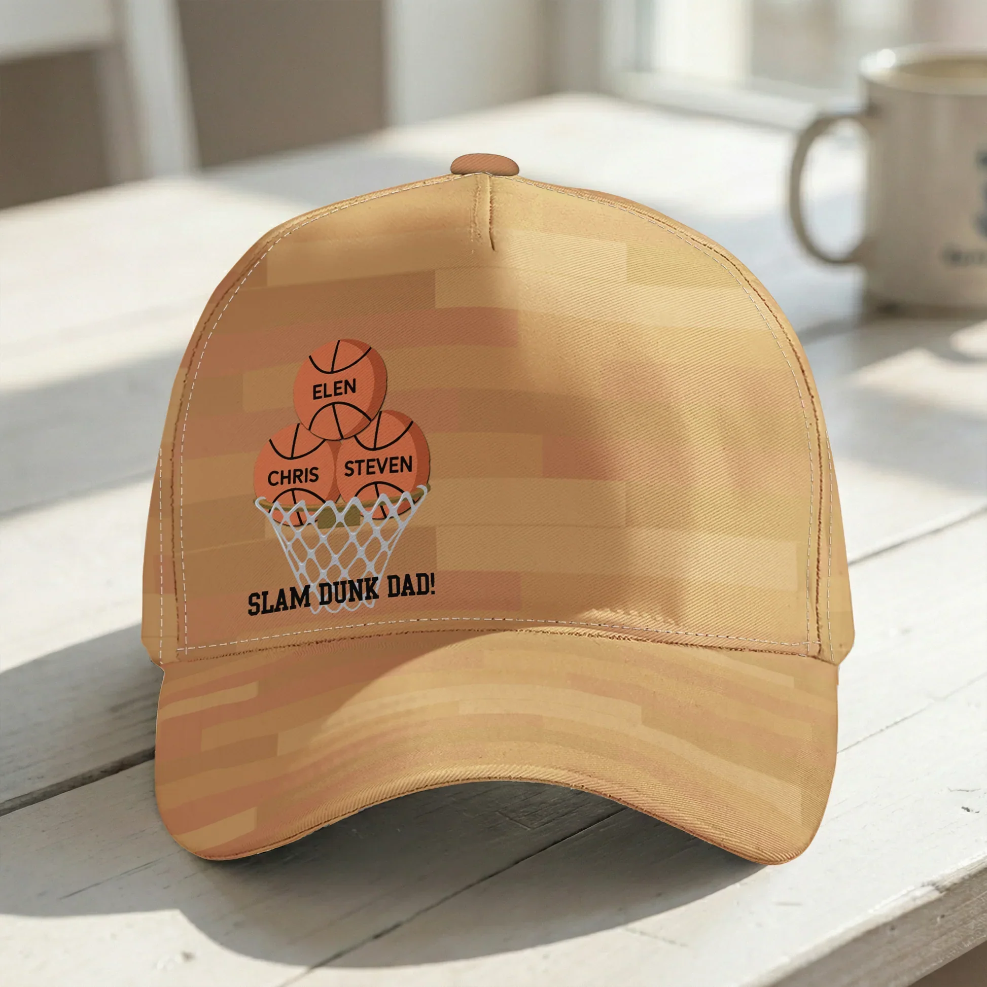 Personalized Classic Cap With Basketball Hoop Design, Unique Creative Gift For Dad - Image 6