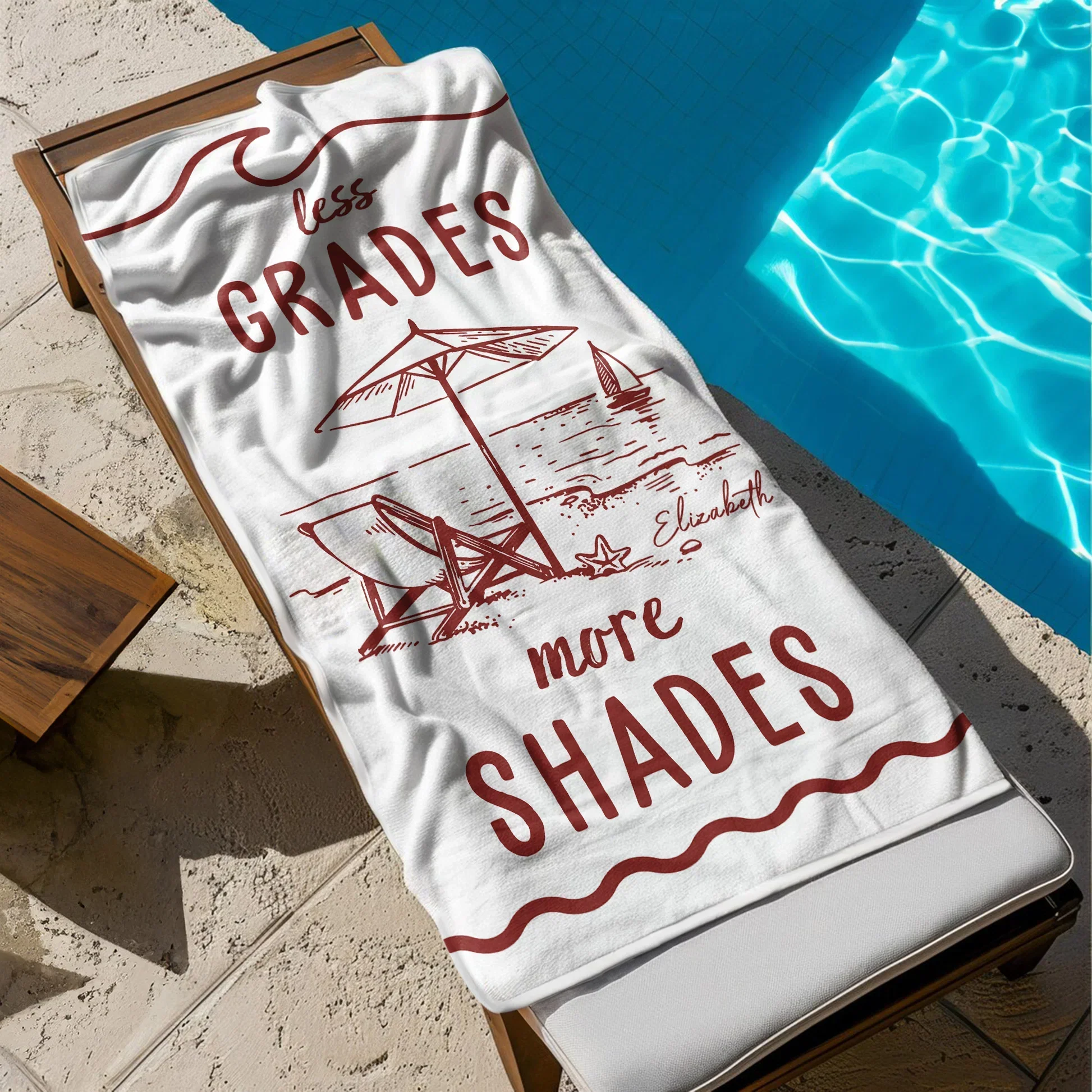 Personalized Beach Towel, Beaching Not Teaching, Unique Teacher Gift for Sunny Beach Trips - Image 4