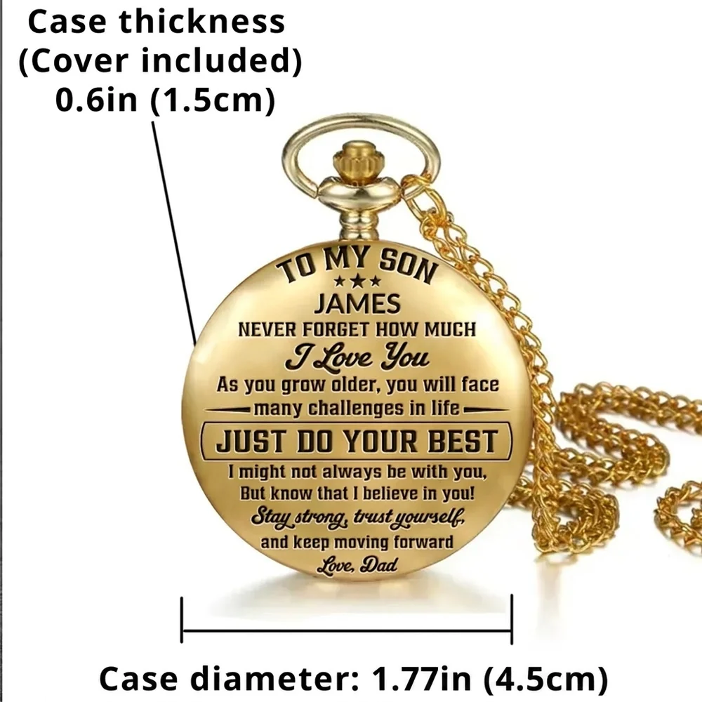 Custom Pocket Watch, I Believe In You Keepsake, Creative Gift for Son with Timeless Style - Image 4