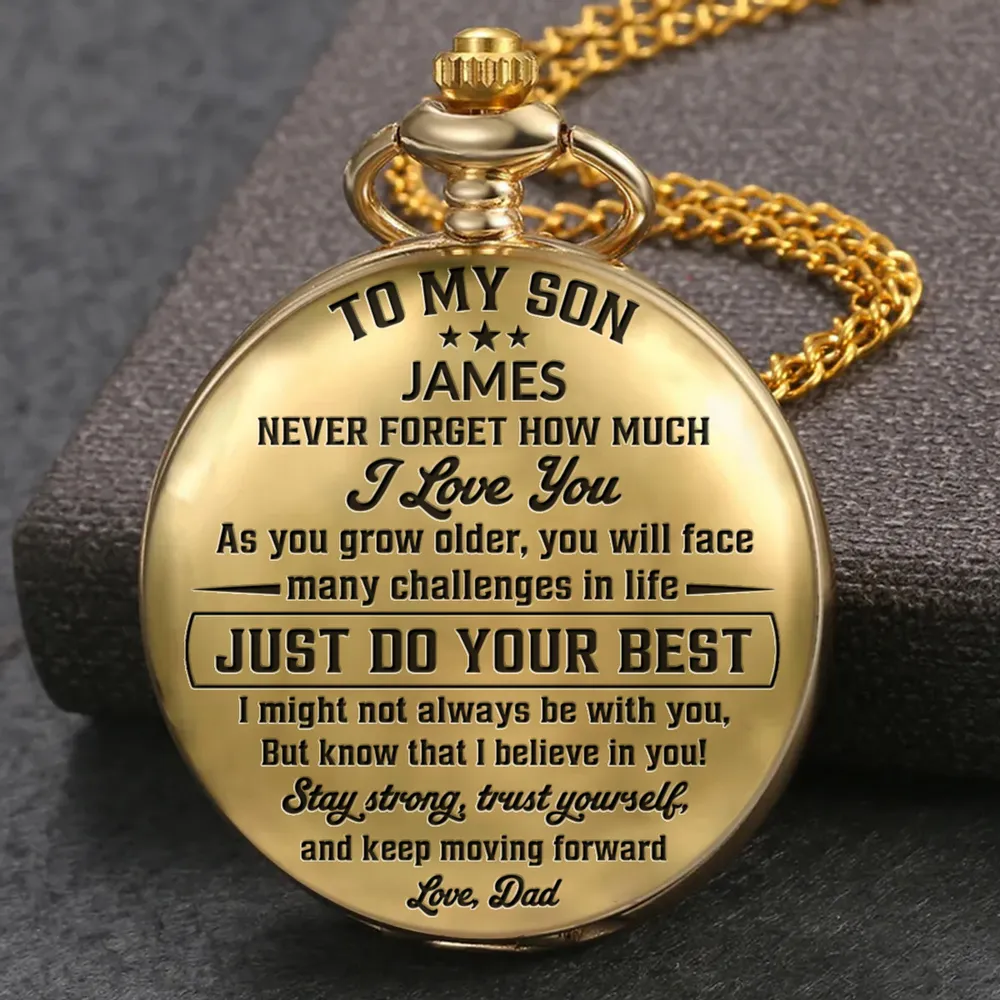 Custom Pocket Watch, I Believe In You Keepsake, Creative Gift for Son with Timeless Style - Image 6