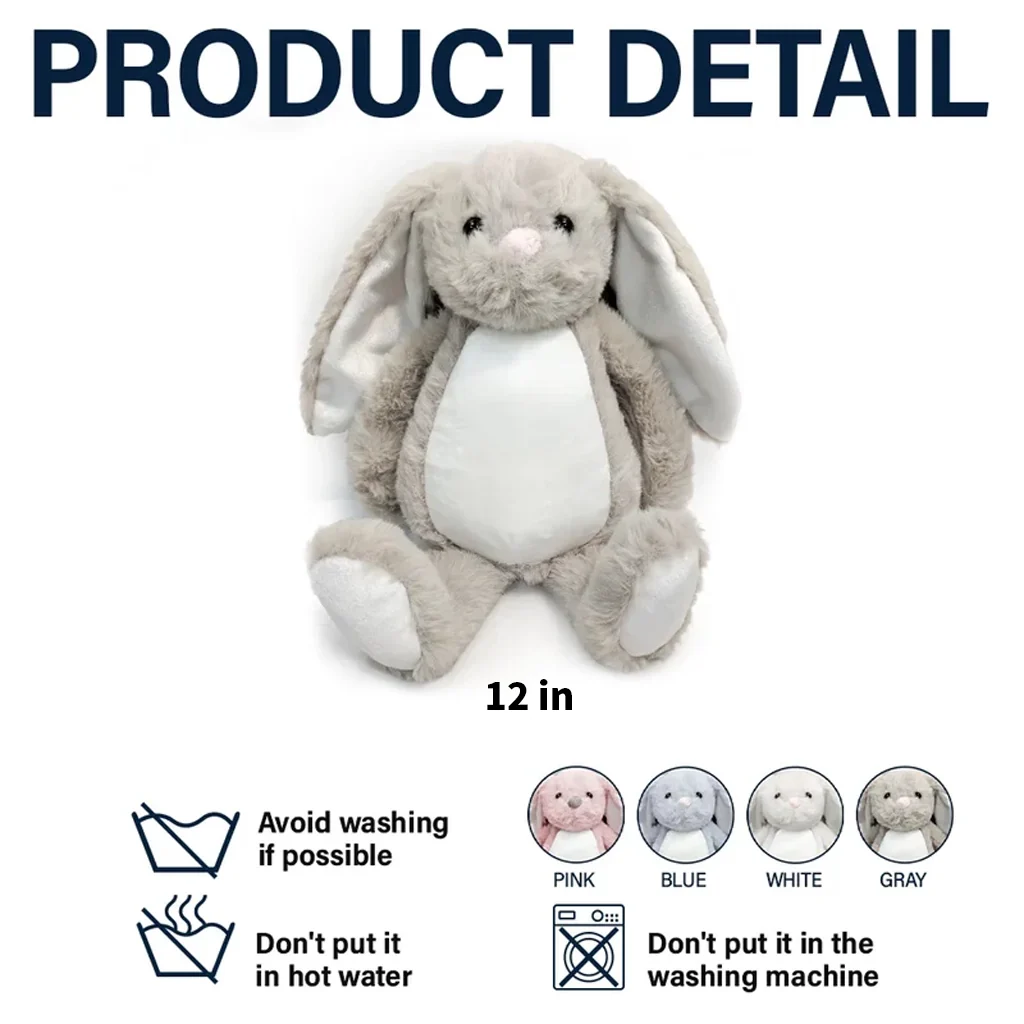 Custom Plush Bunny for Graduation, Cute Sitting Bunny with Floral Ears, Creative Gift Full of Pride - Image 4