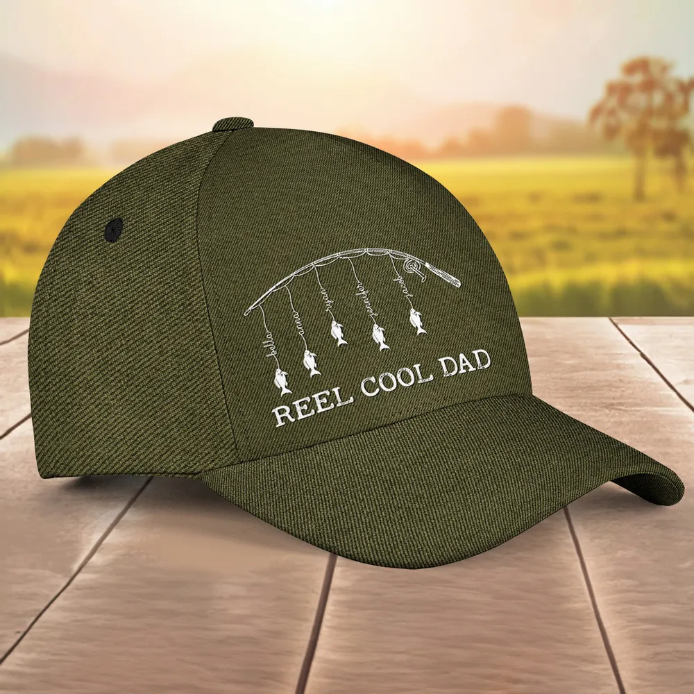 Personalized Classic Cap for Dad, Reel Cool Fishing Design, Unique Father's Day Gift - Image 3