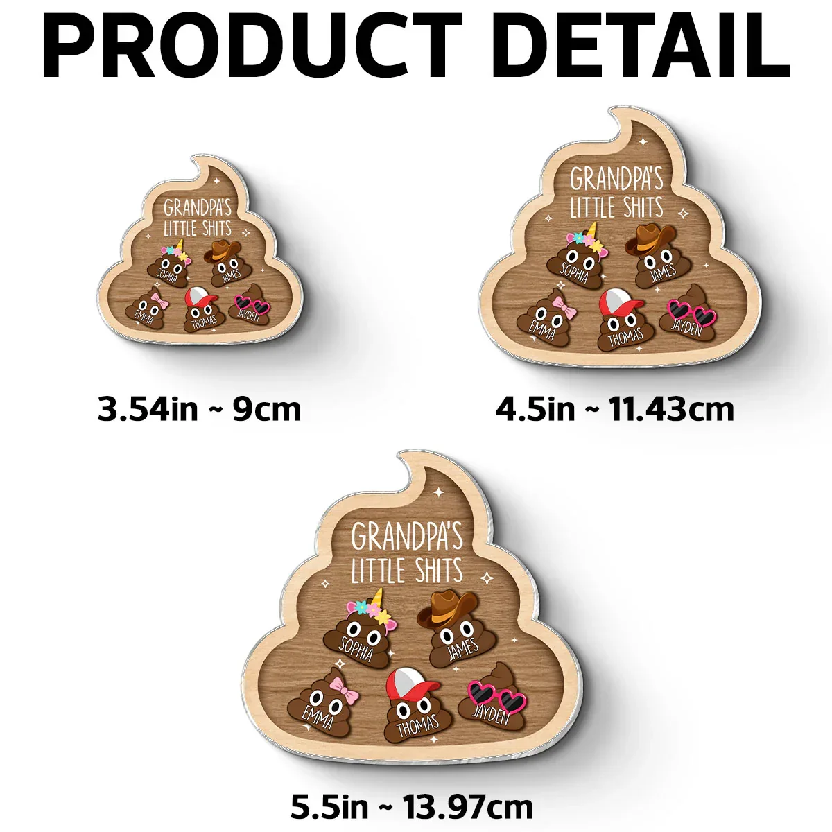 Personalized Acrylic Fridge Magnet With Cute Cartoon Poop Characters, Unique Gift For Grandpa's Kitchen Laughs - Image 4