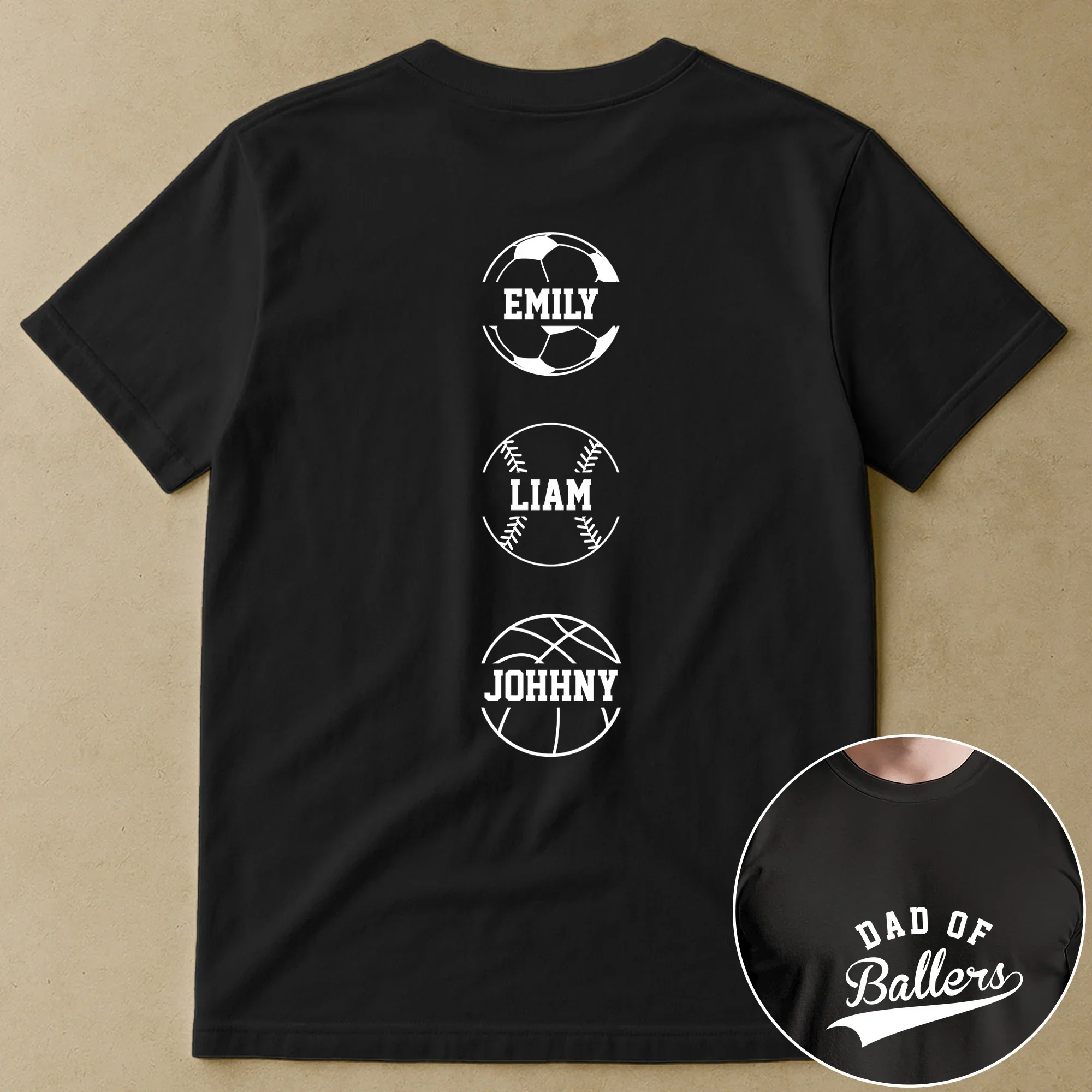 Custom Dual Print Classic Tee For Dad, Outdoor Game Day Sports Pride, Creative Father's Day Gift - Image 4