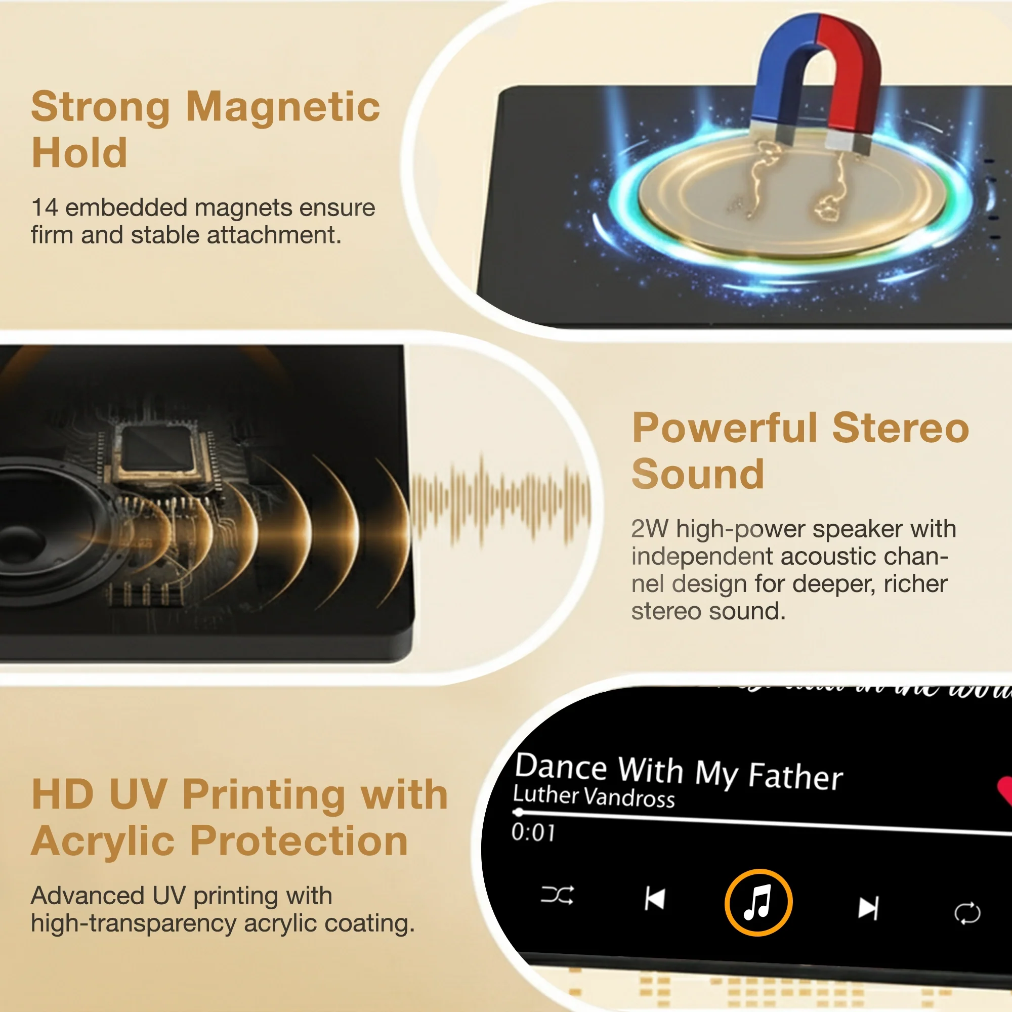 Best Dad Acrylic Music Magnet, Custom Music Player Fridge Decor, Heartwarming Gift for Dad - Image 5
