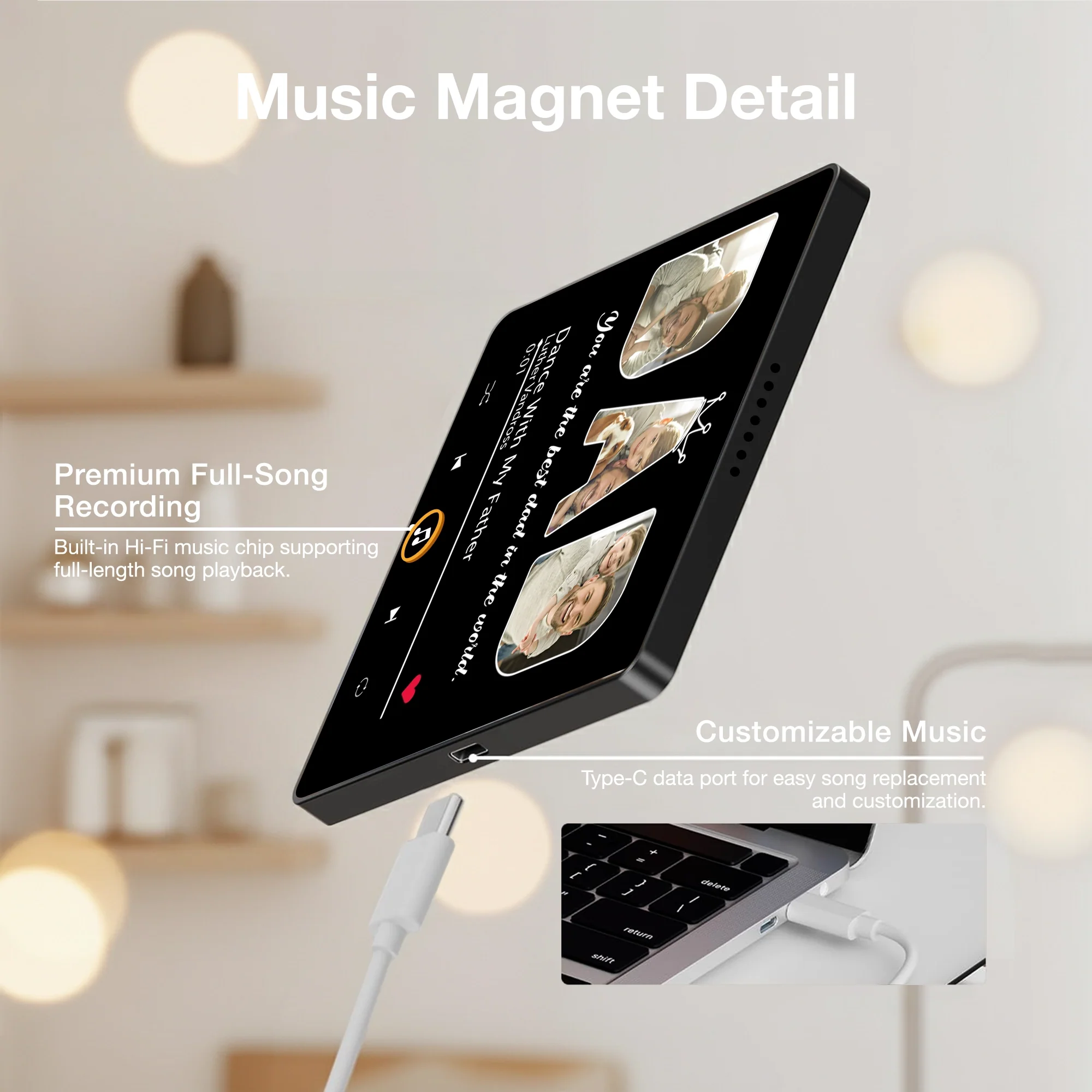 Best Dad Acrylic Music Magnet, Custom Music Player Fridge Decor, Heartwarming Gift for Dad - Image 6