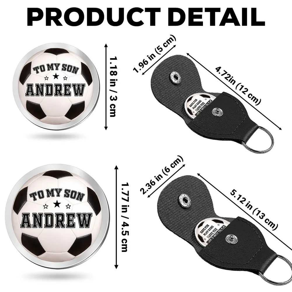 Personalized Soccer Ball Pocket Hug for Son, Custom Sports Keepsake, Unique Gift from Mom - Image 4