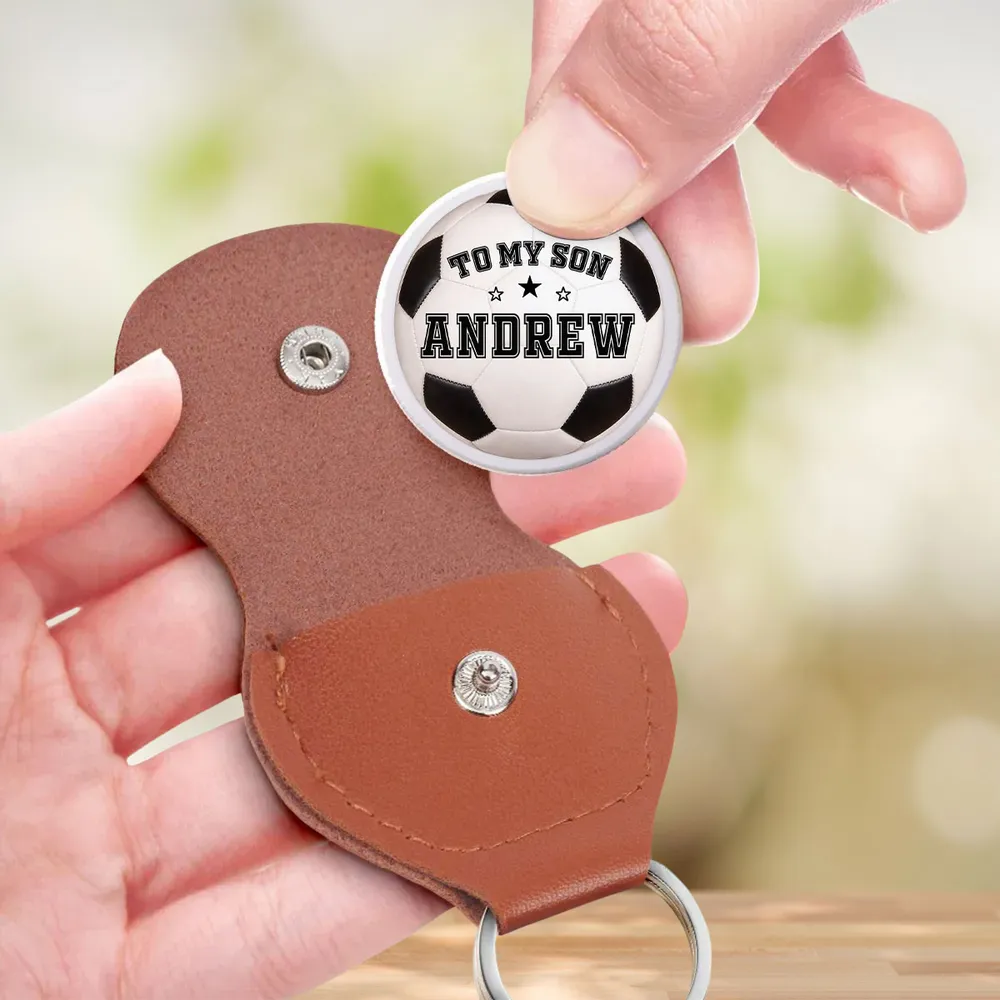 Personalized Soccer Ball Pocket Hug for Son, Custom Sports Keepsake, Unique Gift from Mom - Image 5