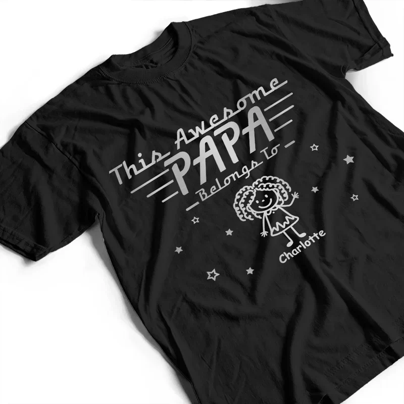 This Grandpa Belongs To Classic Tee, Custom Family Shirt, Creative Gift For Grandpa - Image 4