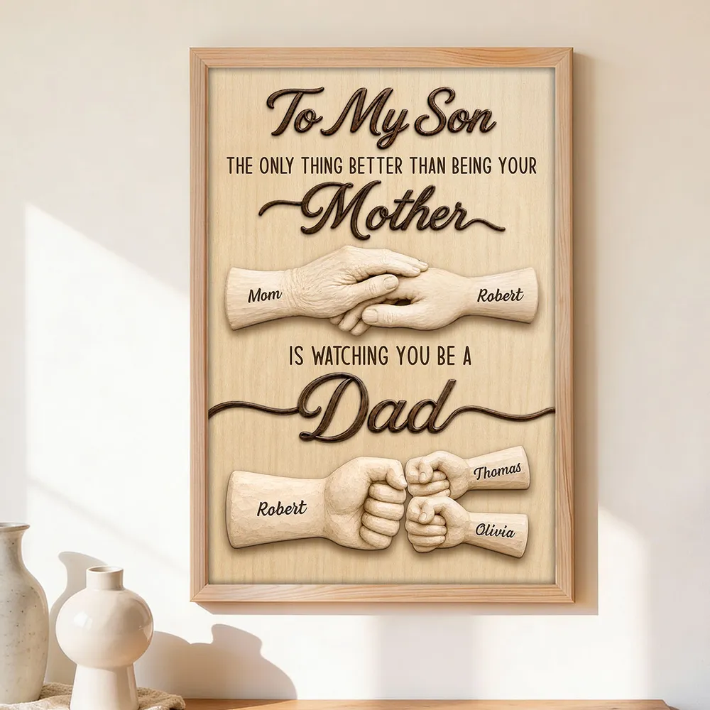 To My Son Poster from Mom, Watching You Be a Dad Quote, Creative Gift for Son - Image 2