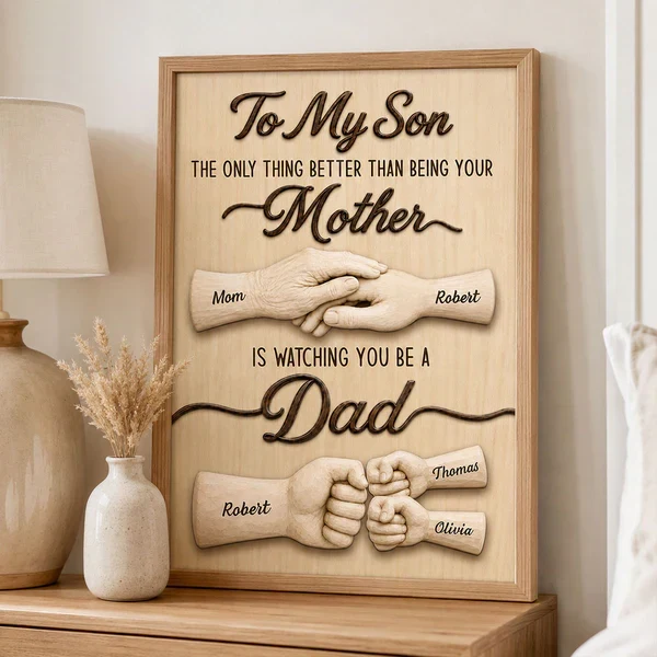 To My Son Poster from Mom, Watching You Be a Dad Quote, Creative Gift for Son - Image 3