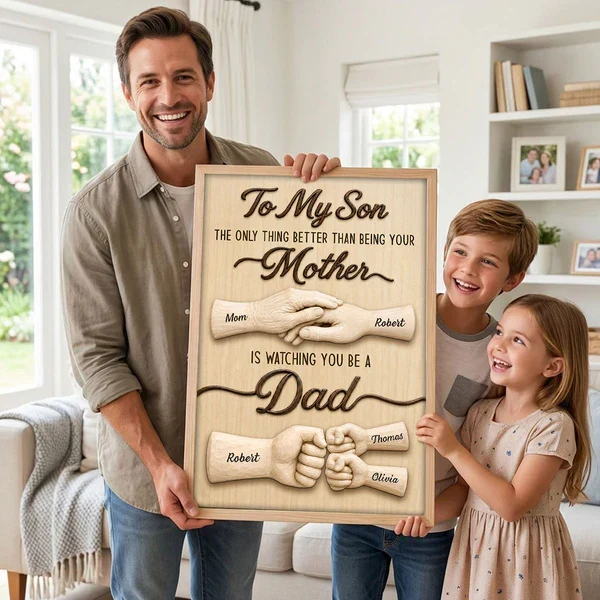 To My Son Poster from Mom, Watching You Be a Dad Quote, Creative Gift for Son - Image 6
