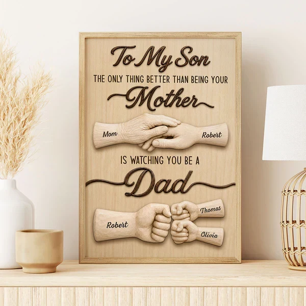 To My Son Poster from Mom, Watching You Be a Dad Quote, Creative Gift for Son - Image 8