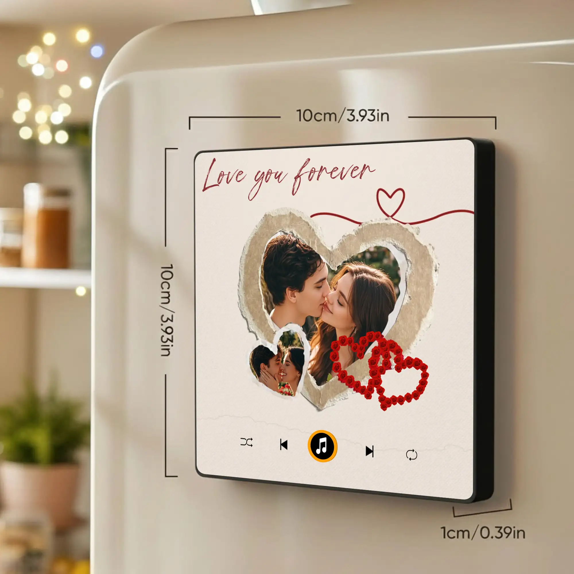 Love You Forever Acrylic Music Magnet, Custom Romantic Photo Keepsake, Unique Creative Gift for Partner - Image 4