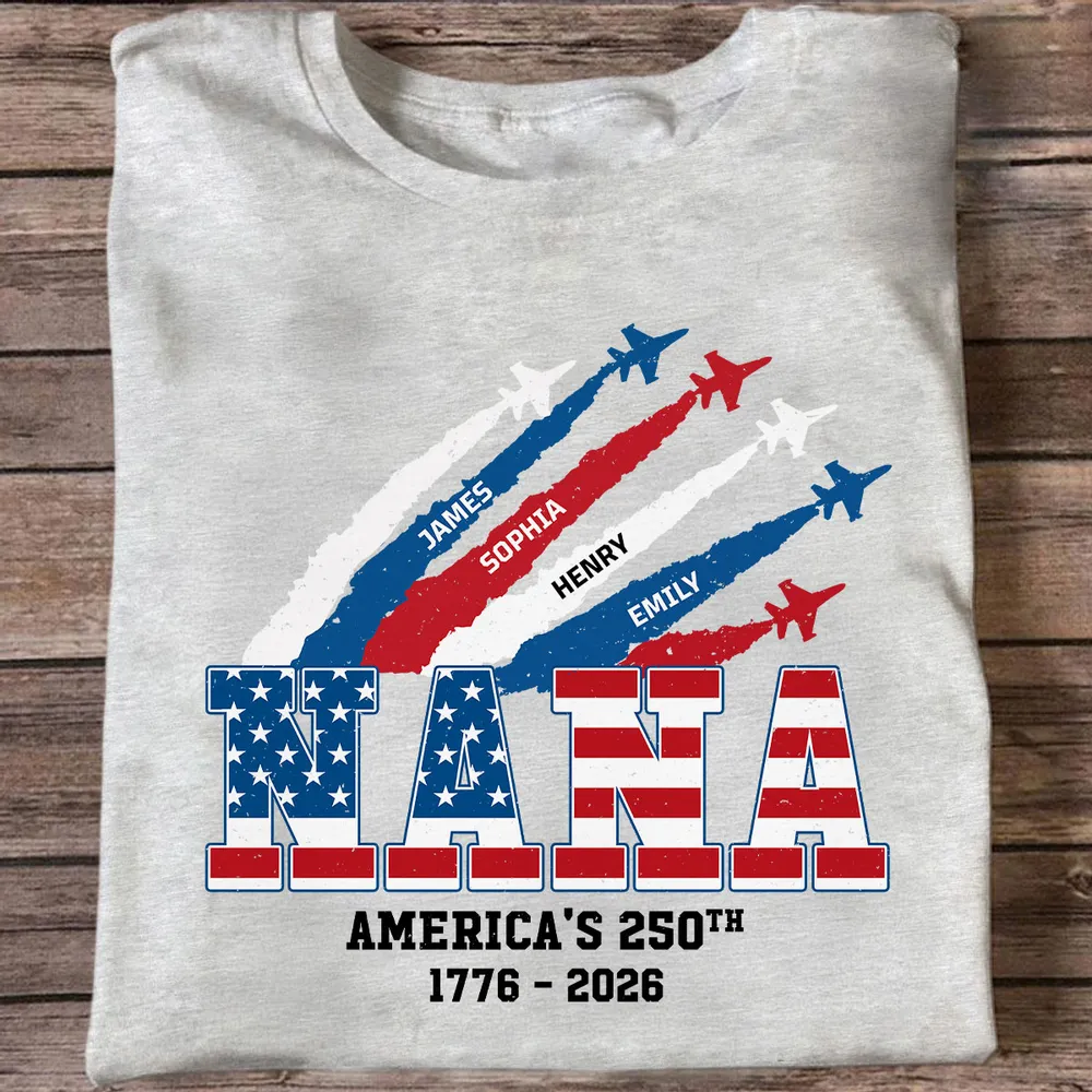 Custom Patriotic Family Pride Classic Tee for Sunny Porch Celebrations, Creative Gift for Grandma - Image 2