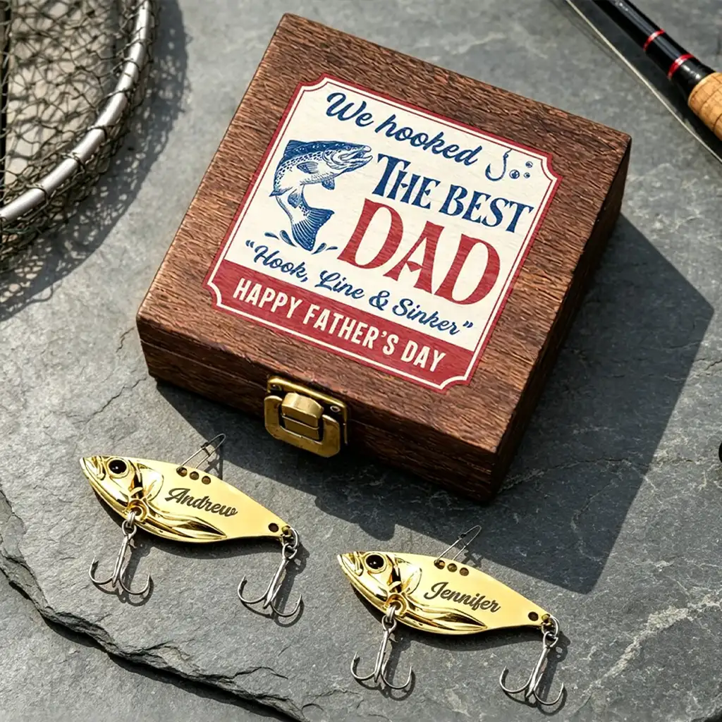 Hook Line & Sinker 20g Stainless Steel Fishing Lure for Dad, Creative Dockside Gift & Keepsake