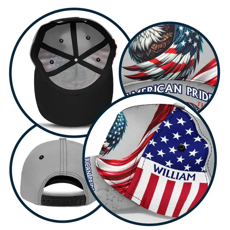 American Pride 250th Anniversary Personalized Classic Cap, Flying Eagle & Flag Stripes Unique Gift for Dad - Image 6