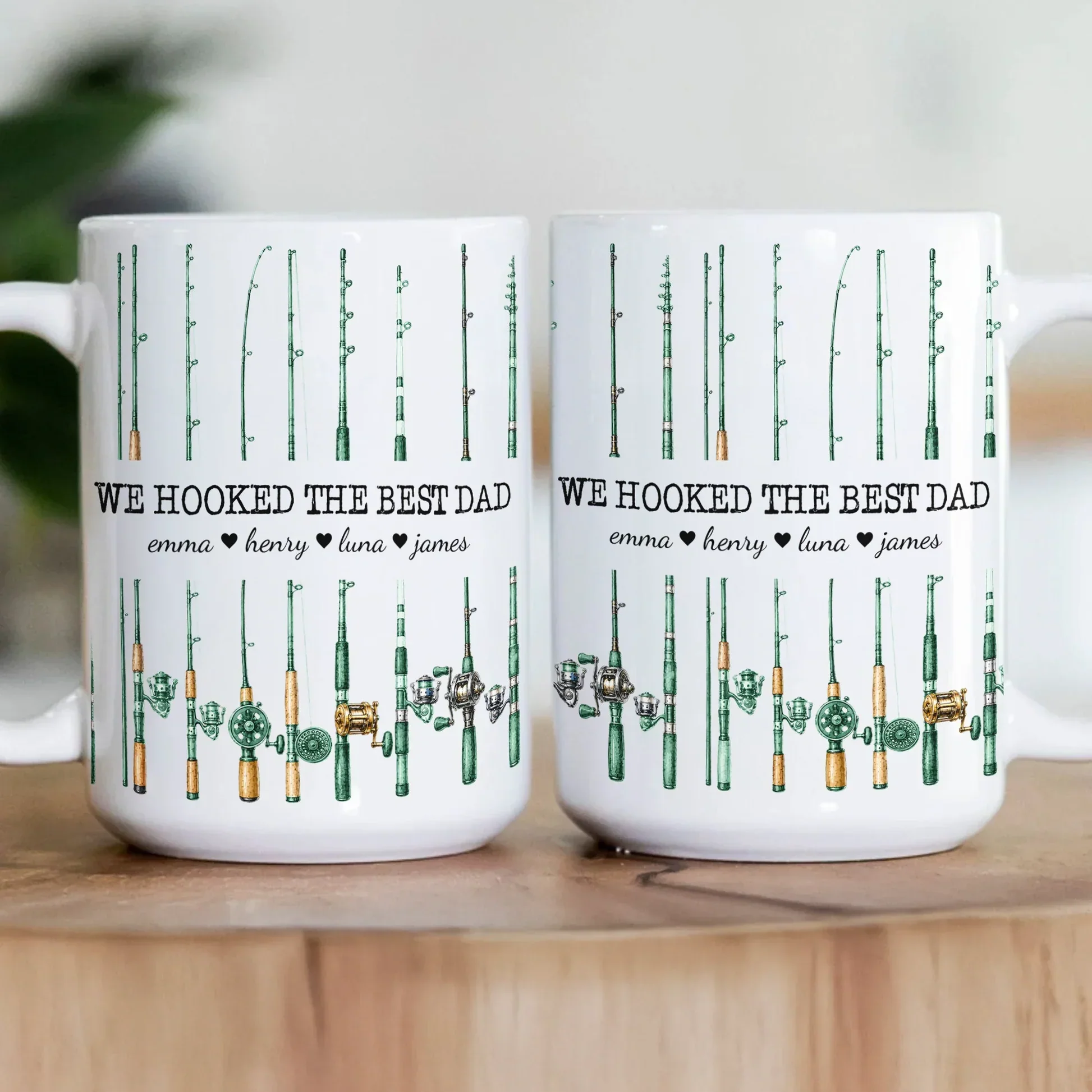 Personalized Ceramic Mug for Dad, Fishing Rod Design, Unique Gift for Morning Coffee - Image 4