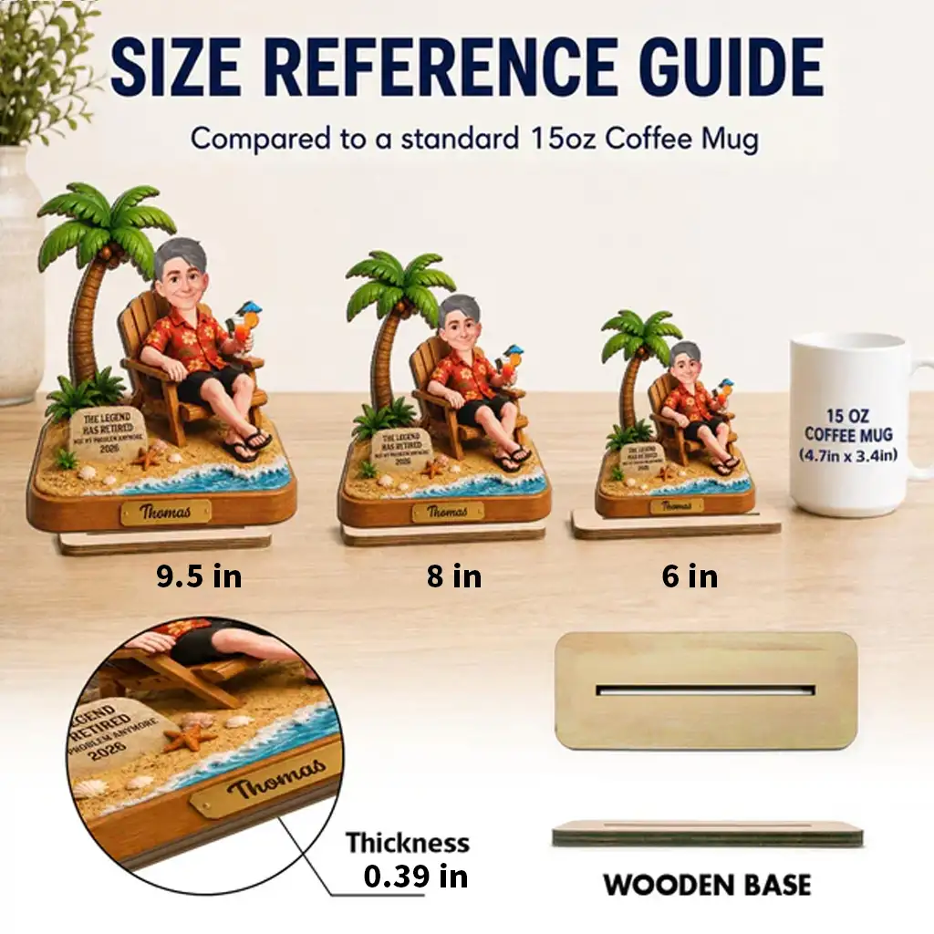 2-Layer Wooden Plaque with Tropical Retirement Humor, Creative Gift for Coworker, Dad or Husband - Image 5