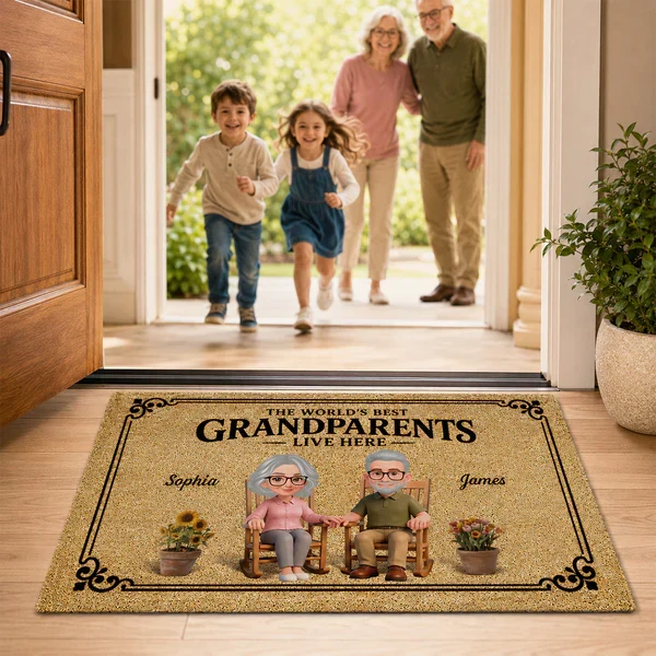 Personalized Standard Doormat, Grandparents Live Here Design, Unique Gift for Grandma & Grandpa - Image 6