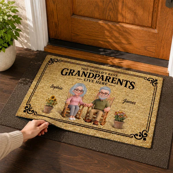 Personalized Standard Doormat, Grandparents Live Here Design, Unique Gift for Grandma & Grandpa - Image 7