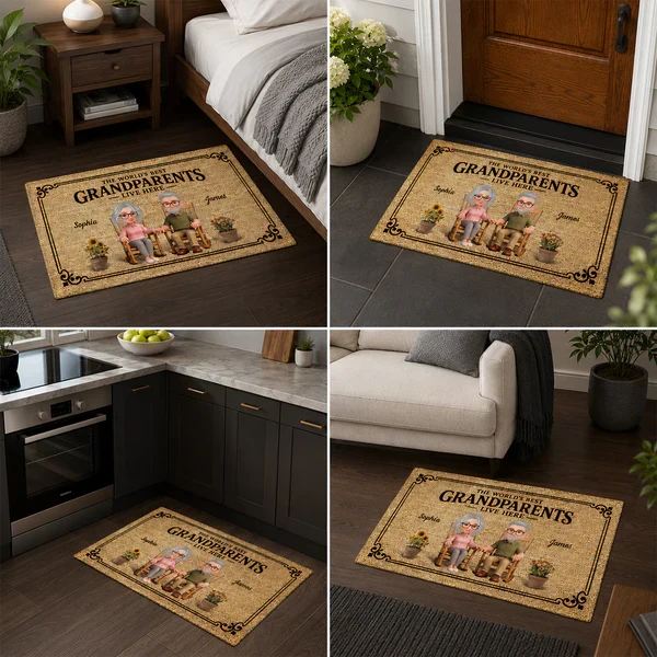 Personalized Standard Doormat, Grandparents Live Here Design, Unique Gift for Grandma & Grandpa - Image 8