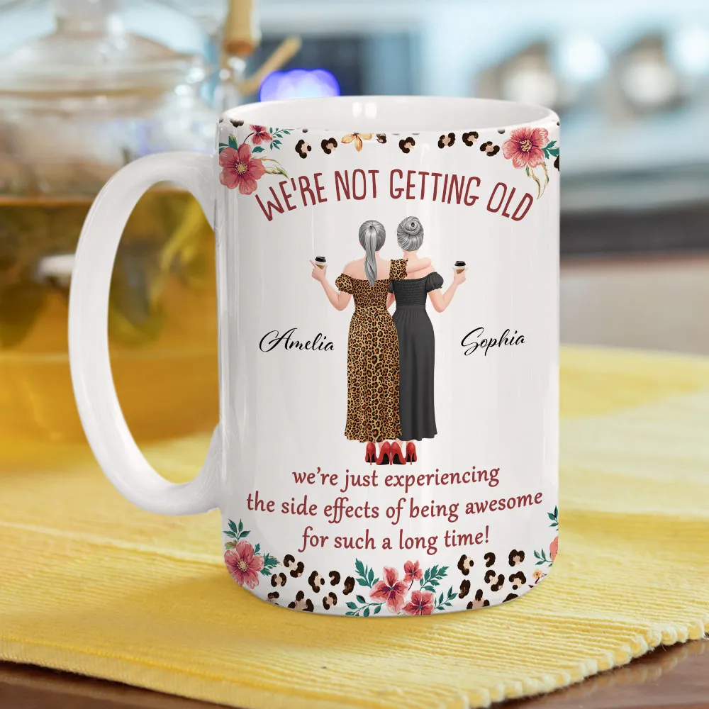 Ceramic Mug for Friend, Custom Aging Humor Quote with Floral Leopard Art, Creative Daily Coffee Gift - Image 4