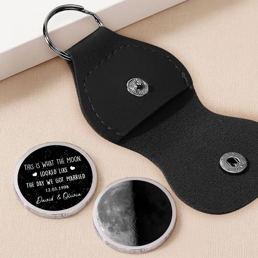 Personalized Pocket Hug with Moon Phase Art, Unique Creative Gift for Couple, Day We Met Keepsake - Image 2